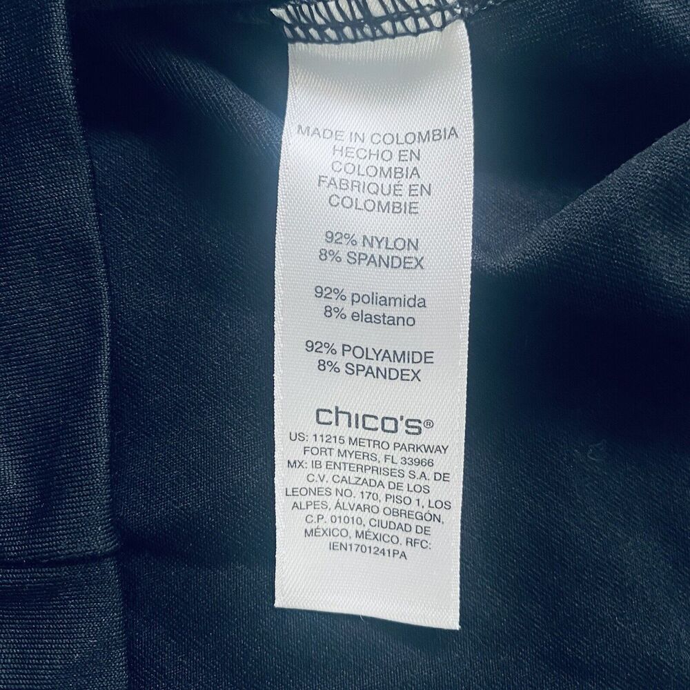 Chicos Tank Top Size 3X Black Classic Nylon Spandex Minimalist Capsule Travel - Picture 6 of 7